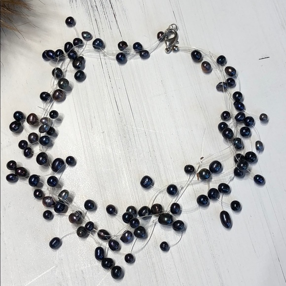 💜FLOATING PEARLS💜 NECKLACE BRACELET EARRINGS - Picture 2 of 7